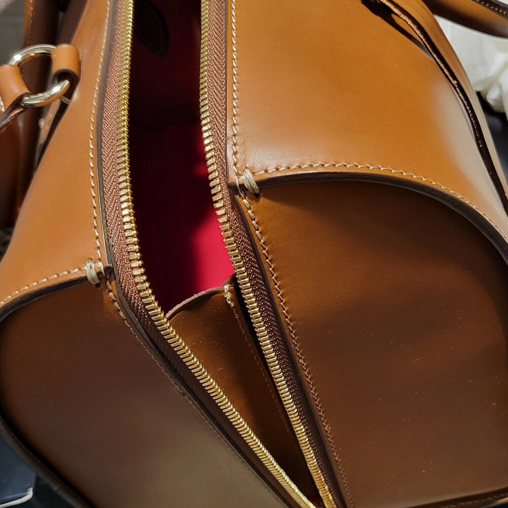 NEW BOLDRINI SELLERIA - Made in Italy 🇮🇹 genuine vacchetta leather handbag - Picture 13 of 15